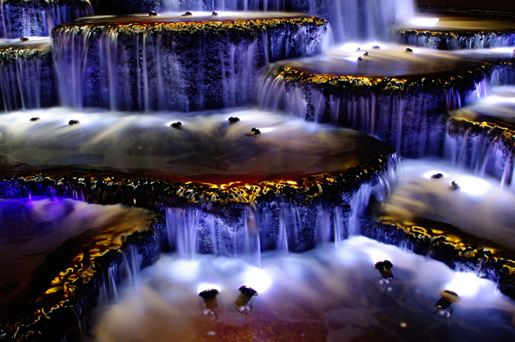 landscape design - waterfall underwater lighting